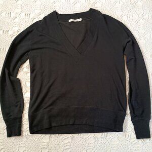 Rag & Bone T Shirt Black Long Sleeve V Neck Soft Modal Cotton Knit XXS Women